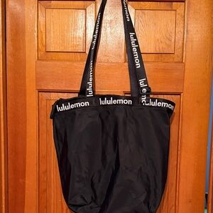 Lululemon Black Logo Strap Tote